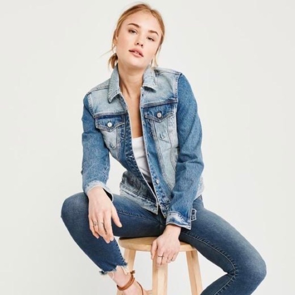 SOLD: A&F Reworked Denim Jacket - Picture 2 of 9